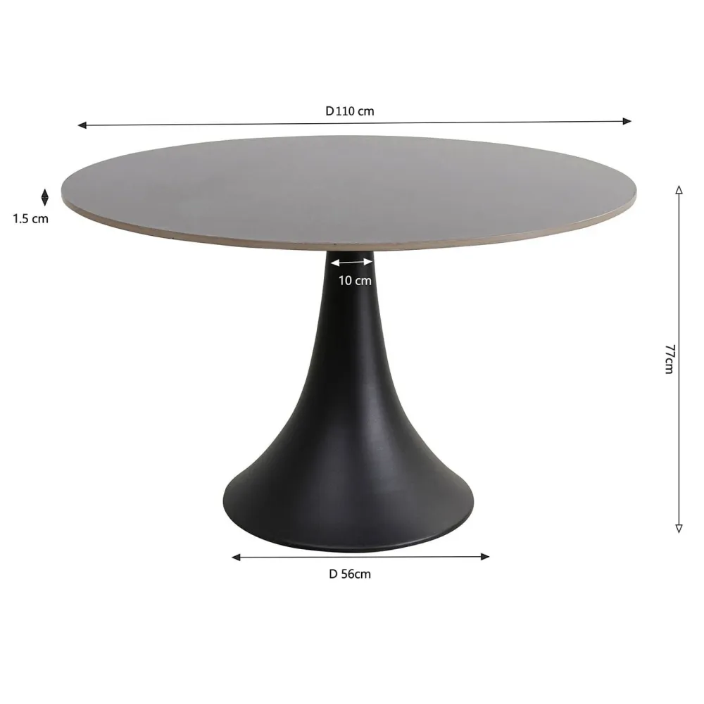 Kare Design Tuintafel Grande Possibilita zwart Ø110cm