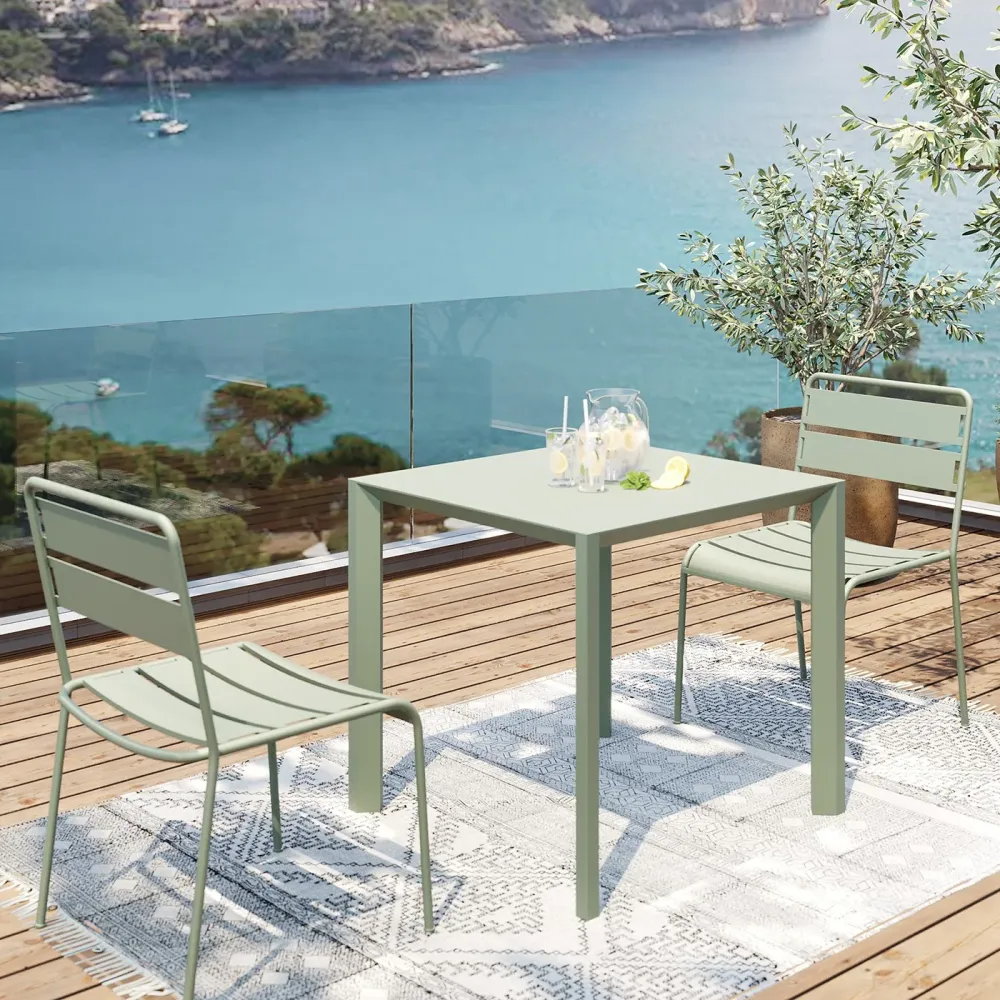 Kare Design Tuintafel Twist 80x80cm groen