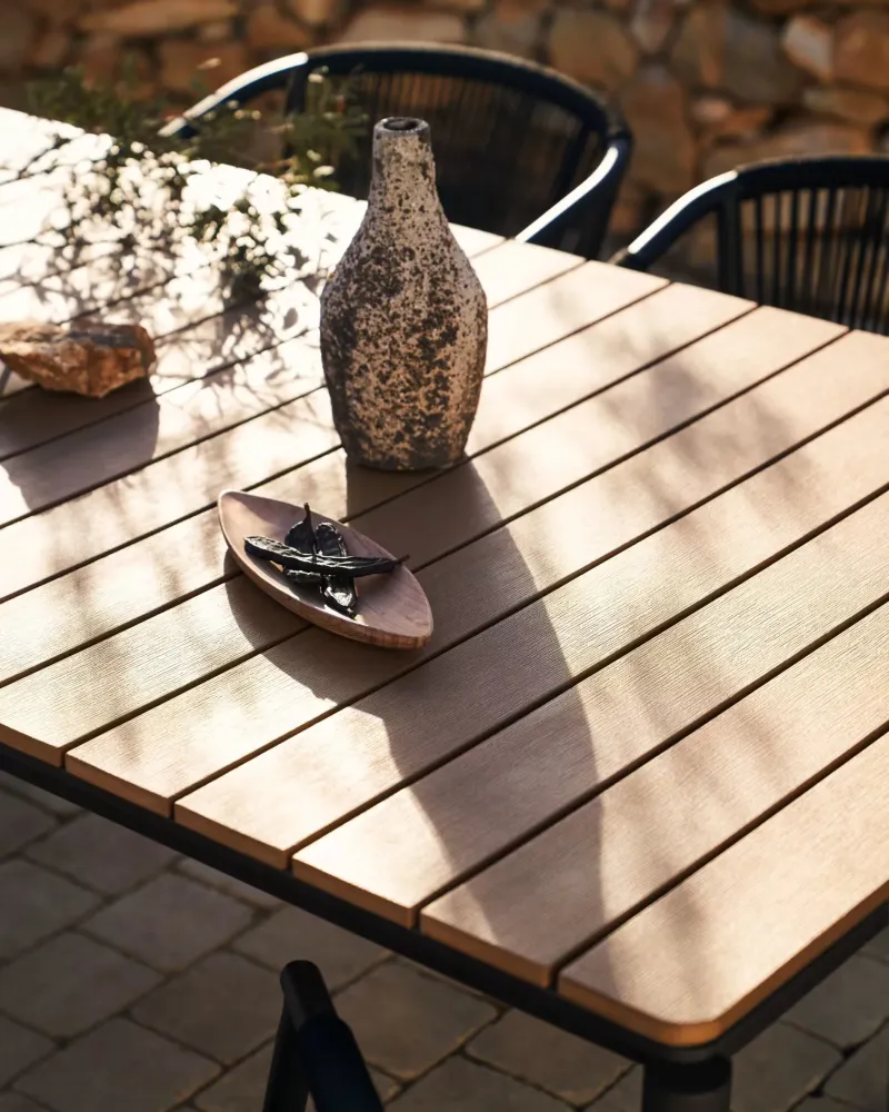 Kave Home Canyelles uitschuifbare tuintafel 180/240x100 cm Zwart
