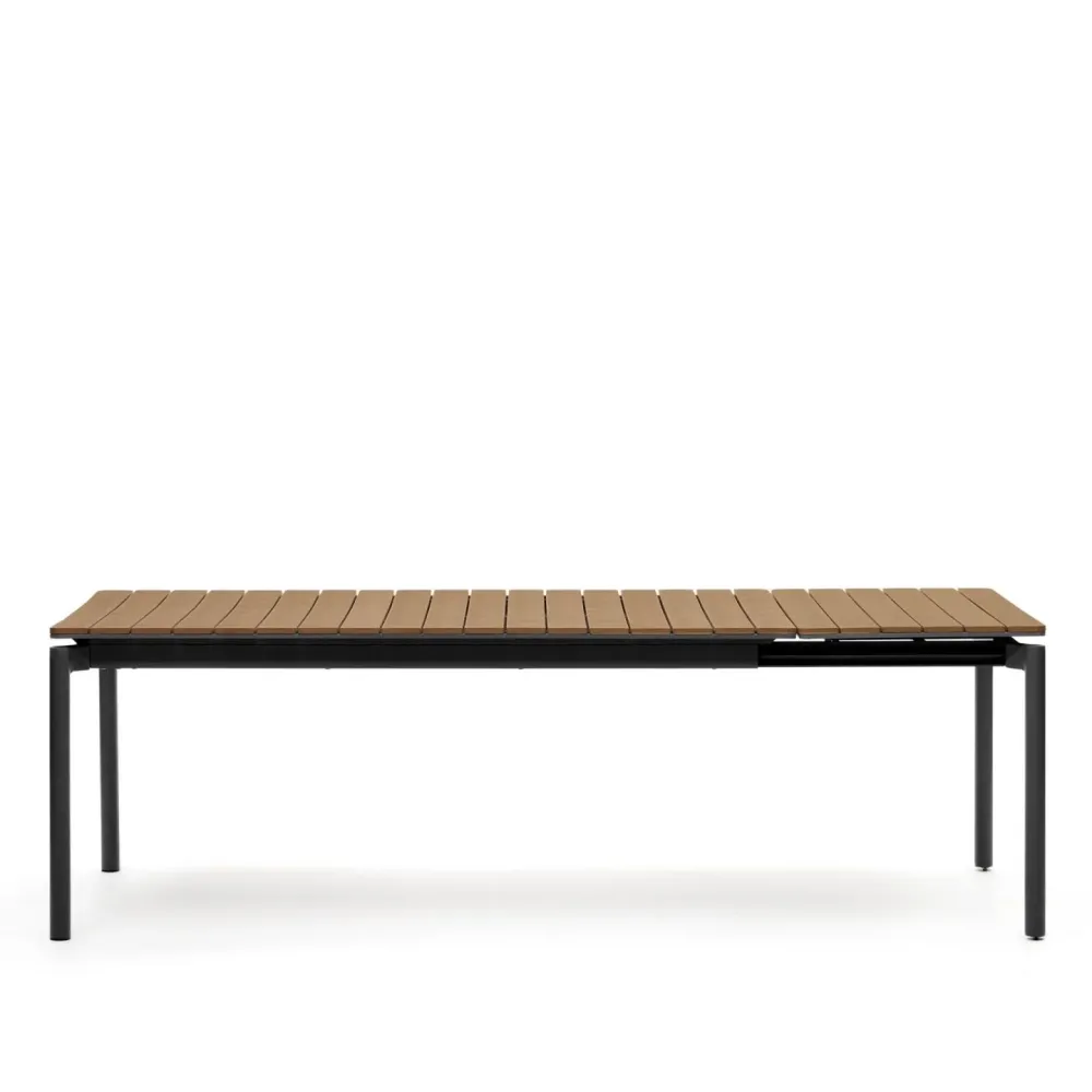 Kave Home Canyelles uitschuifbare tuintafel 180/240x100 cm Zwart