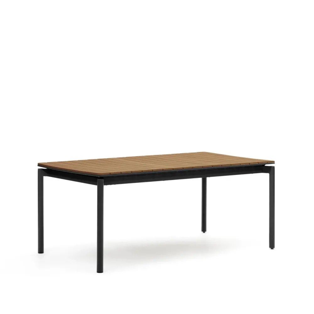 Kave Home Canyelles uitschuifbare tuintafel 180/240x100 cm Zwart