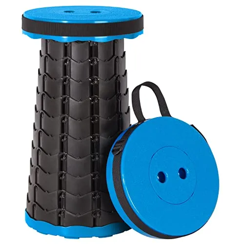 Draagbare Telescopische Kruk (Blauw Zwart) Leogreen