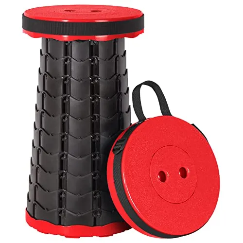 Draagbare Telescopische Kruk (Rood Zwart) Leogreen