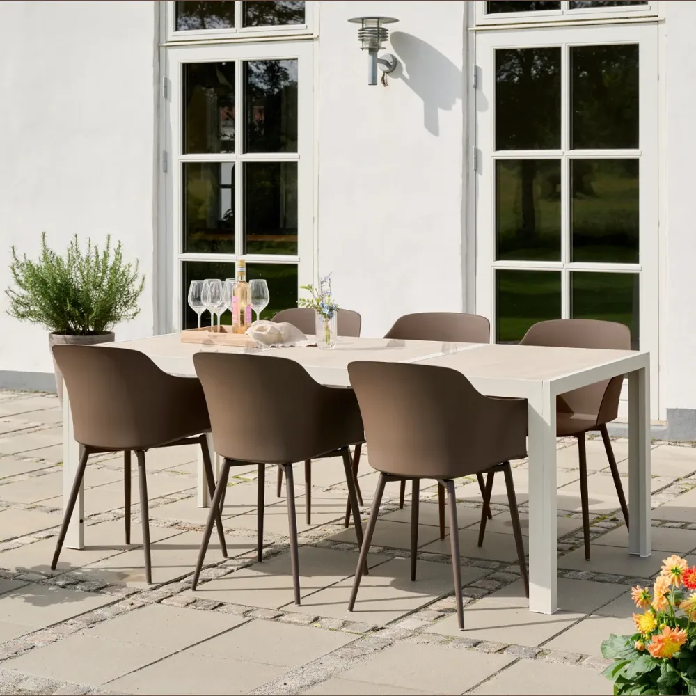 Lisomme Bosse Aluminium Tuintafel Beige - 196 x 91 cm
