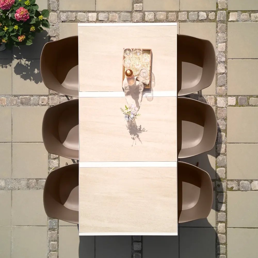 Lisomme Bosse Aluminium Tuintafel Beige - 196 x 91 cm
