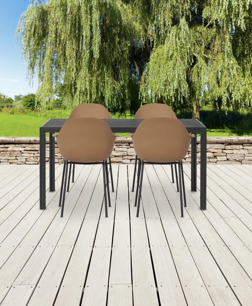 Lisomme Stan tuintafel zwart - 150 x 90 cm