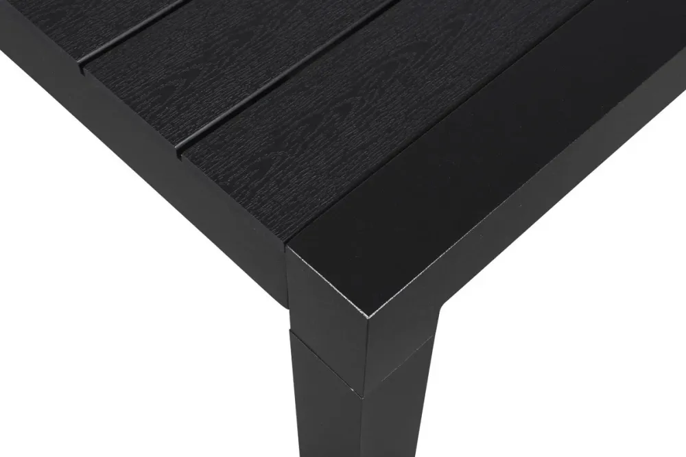 Lisomme Stef tuintafel zwart - verlengbaar - 205 x 100 cm
