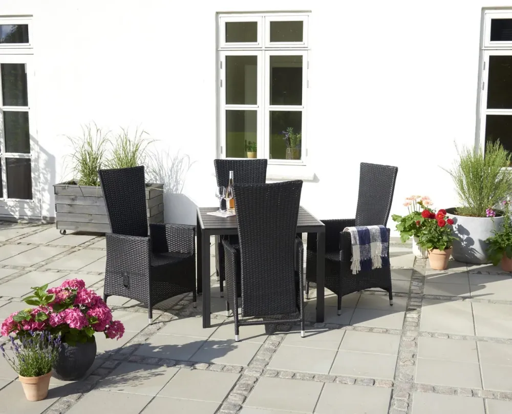 Lisomme Vinn tuintafel zwart - 90 x 90 cm
