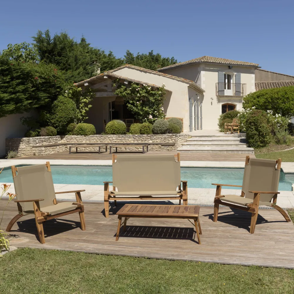 Loungeset Amanza acaciahout Macabane