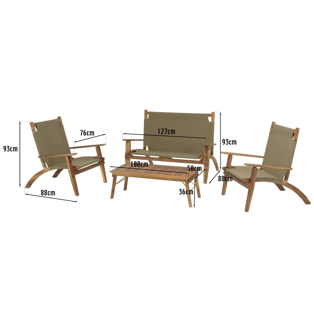 Loungeset Amanza acaciahout Macabane