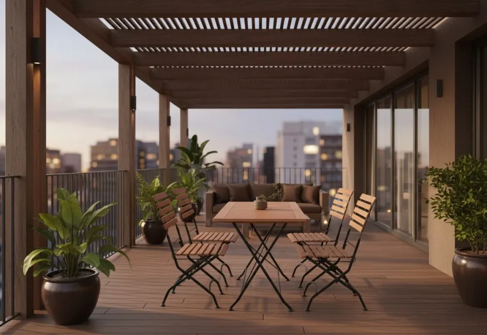 MaximaVida inklapbare acacia tuinset Toscana 120 cm zwart - stoelen zonder armleuning