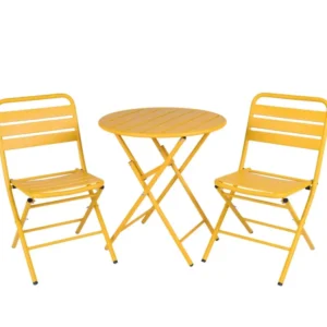 MaximaVida inklapbare ronde bistroset Max okergeel 70 cm- extra zware uitvoering