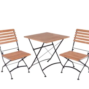 MaximaVida inklapbare vierkante acacia bistroset Toscana 70 cm zwart - stoelen zonder armleuning