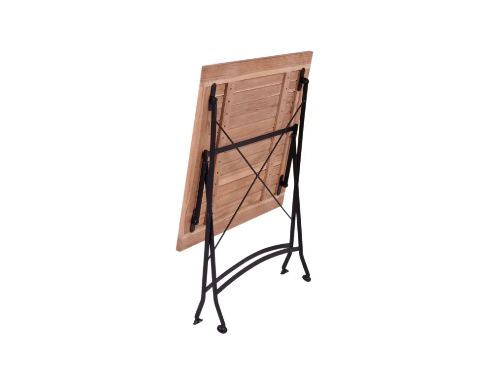 MaximaVida inklapbare vierkante acacia bistroset Toscana 70 cm zwart - stoelen zonder armleuning