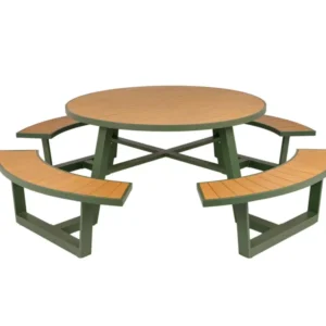 MaximaVida ronde aluminium picknicktafel Bermuda Ø 250 cm olijfgroen