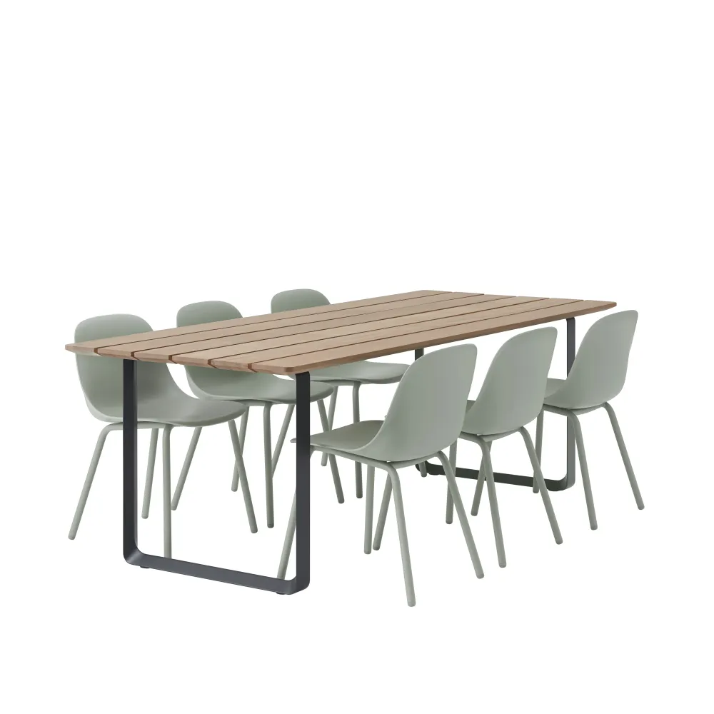 Muuto Fiber Side tuinstoel Dusty Green