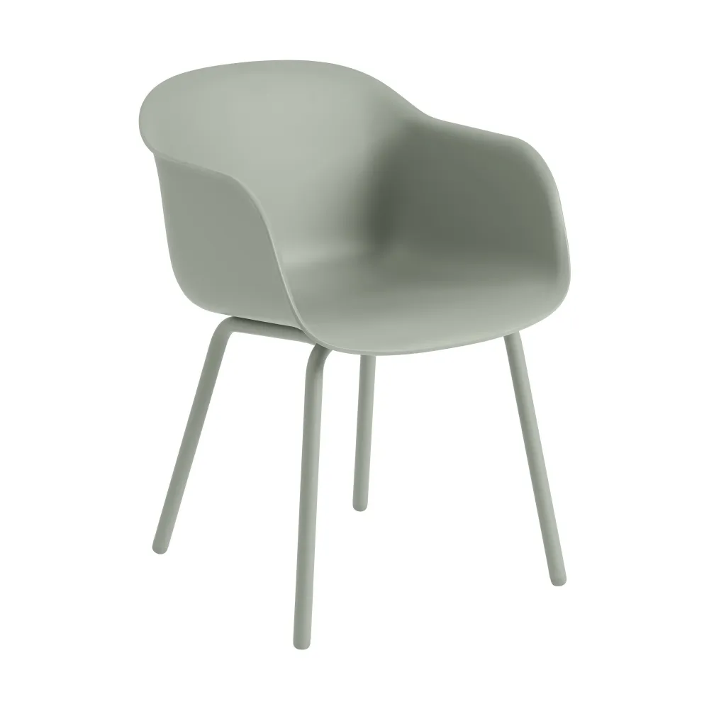 Muuto Fiber tuinstoel met armleuning Dusty Green