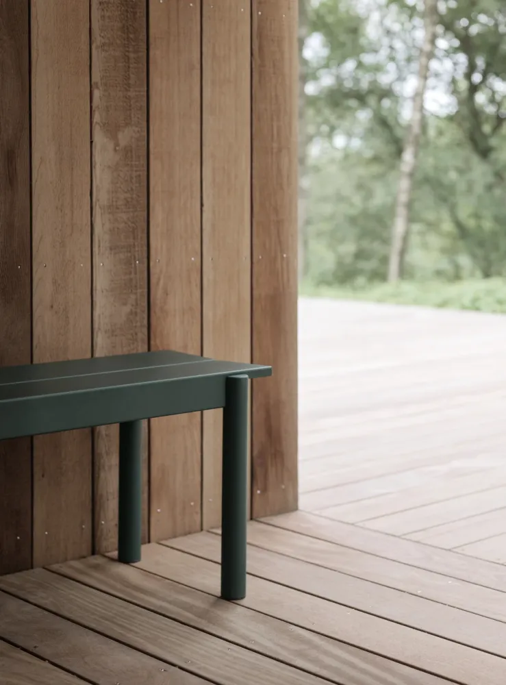 Muuto Linear Steel tuinbank 110 cm Dark Green
