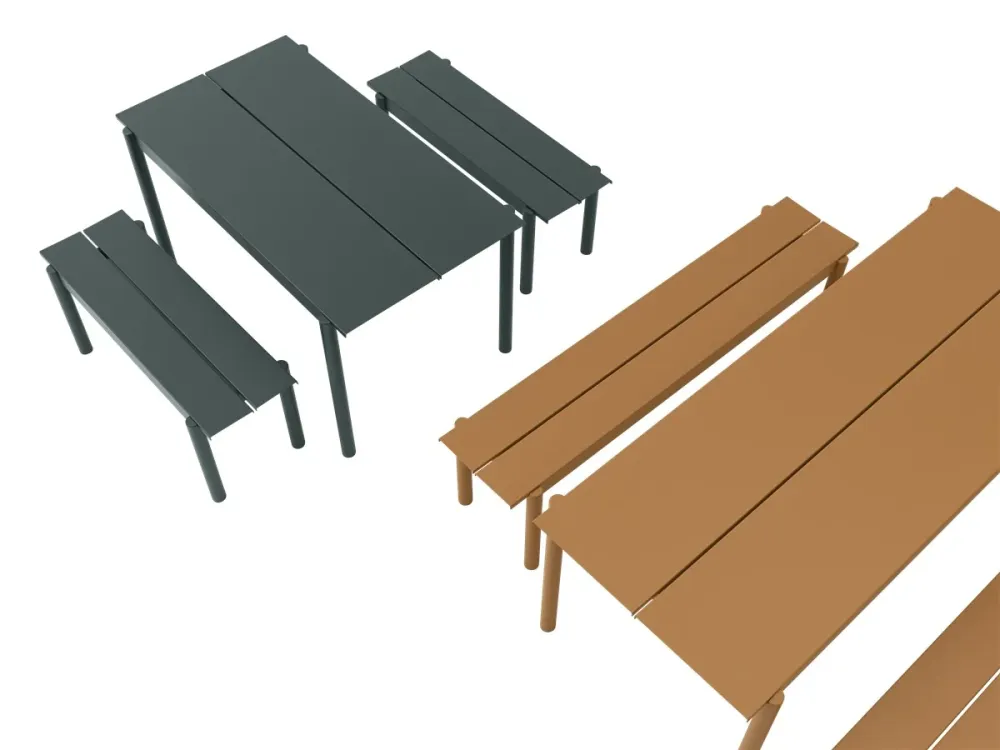 Muuto Linear Steel tuinbank 110 cm Dark Green