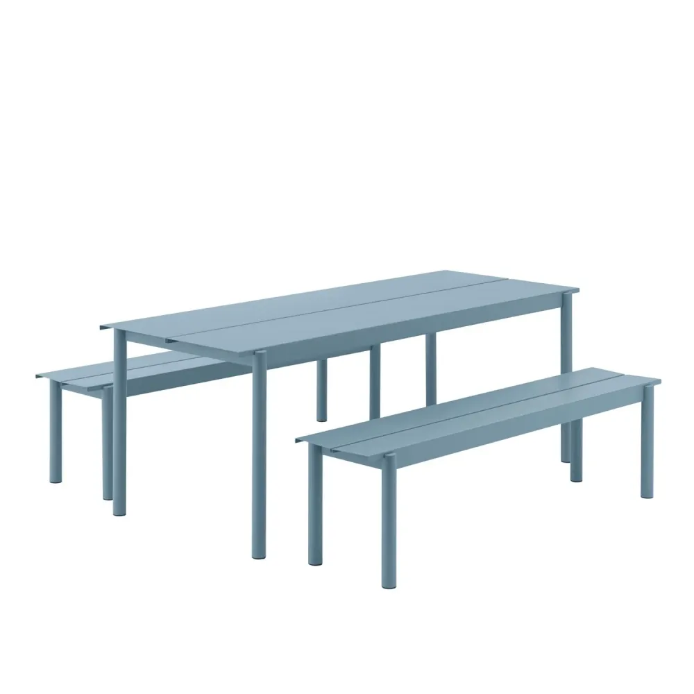 Muuto Linear Steel tuinbank 170 cm Pale Blue