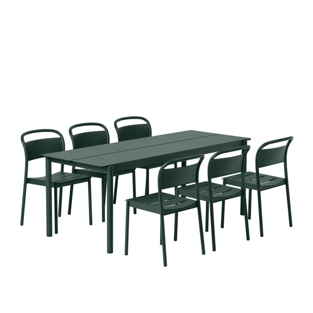Muuto Linear Steel tuinstoel Dark Green