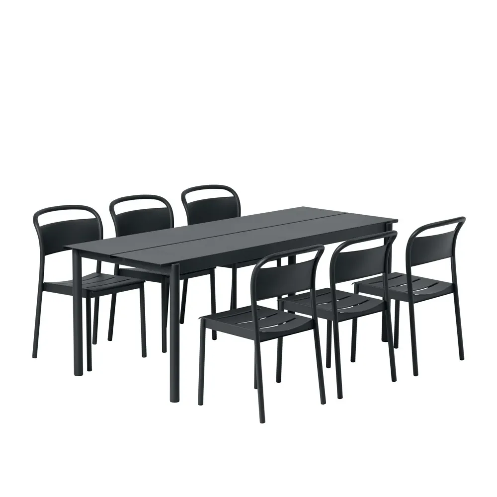 Muuto Linear Steel tuintafel 200x75 cm Black