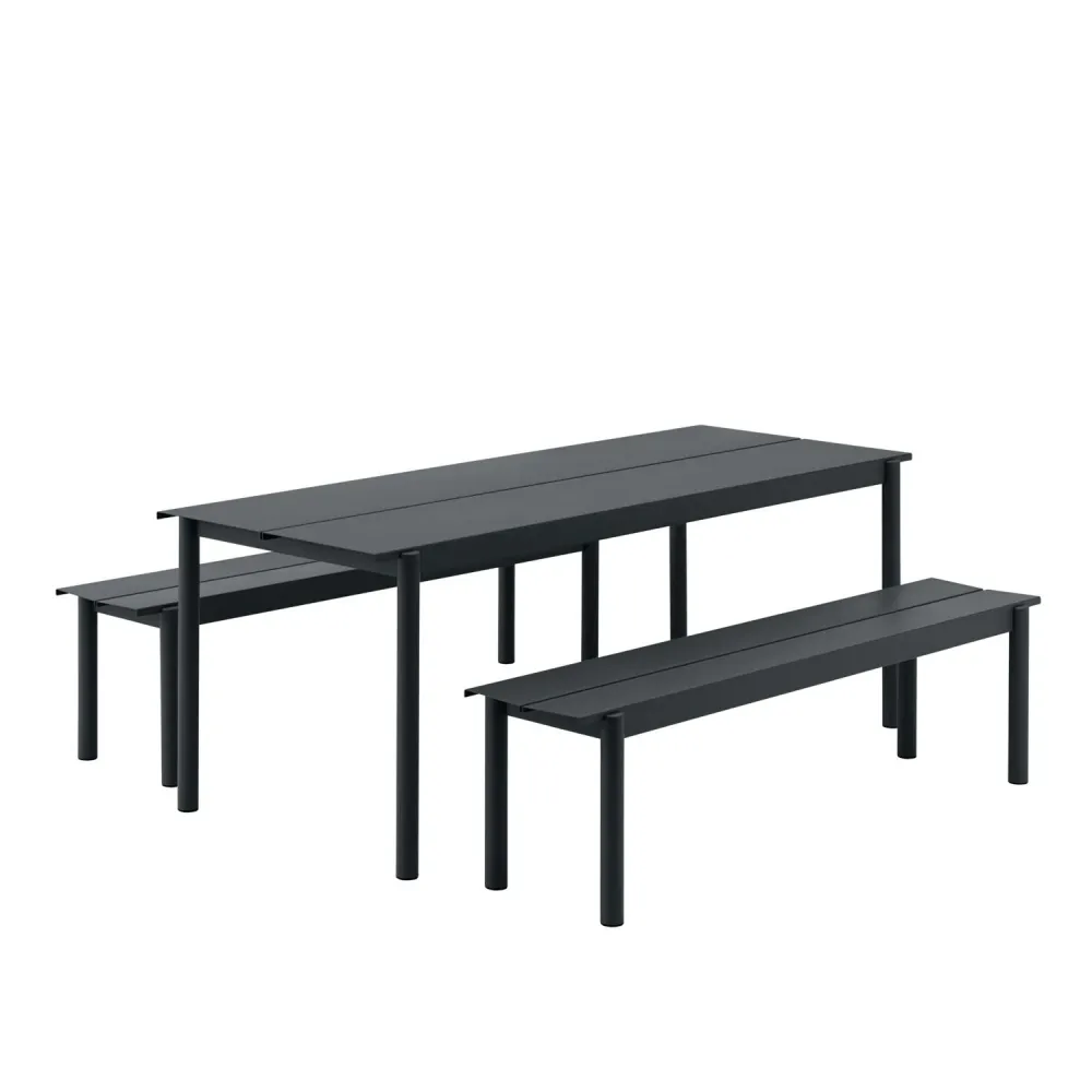Muuto Linear Steel tuintafel 200x75 cm Black