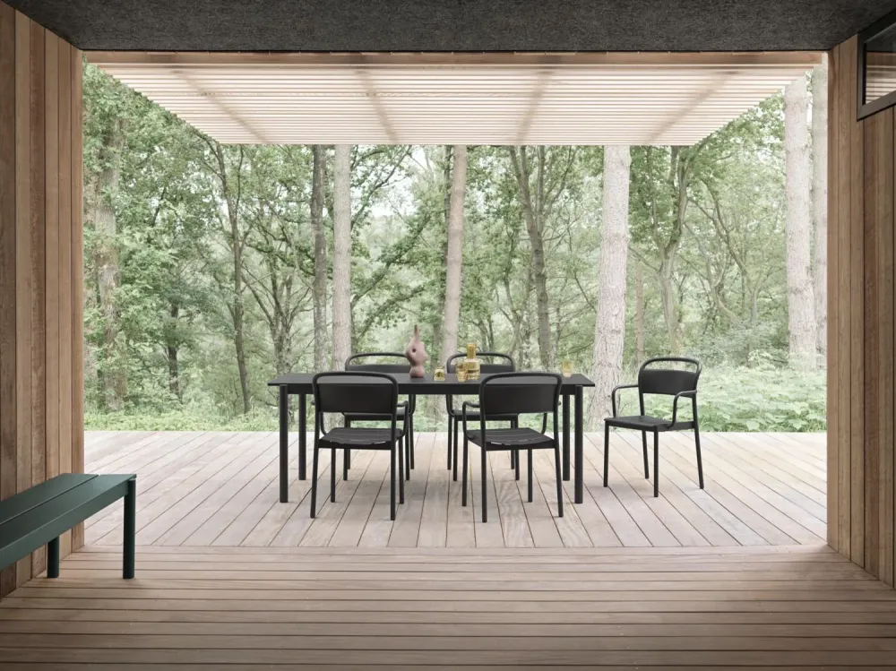 Muuto Linear Steel tuintafel 200x75 cm Black