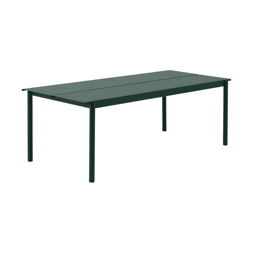 Muuto Linear Steel tuintafel 220x90 cm Dark Green