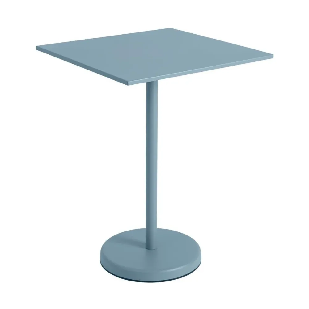 Muuto Linear Steel tuintafel bar vierkant H95 Pale Blue