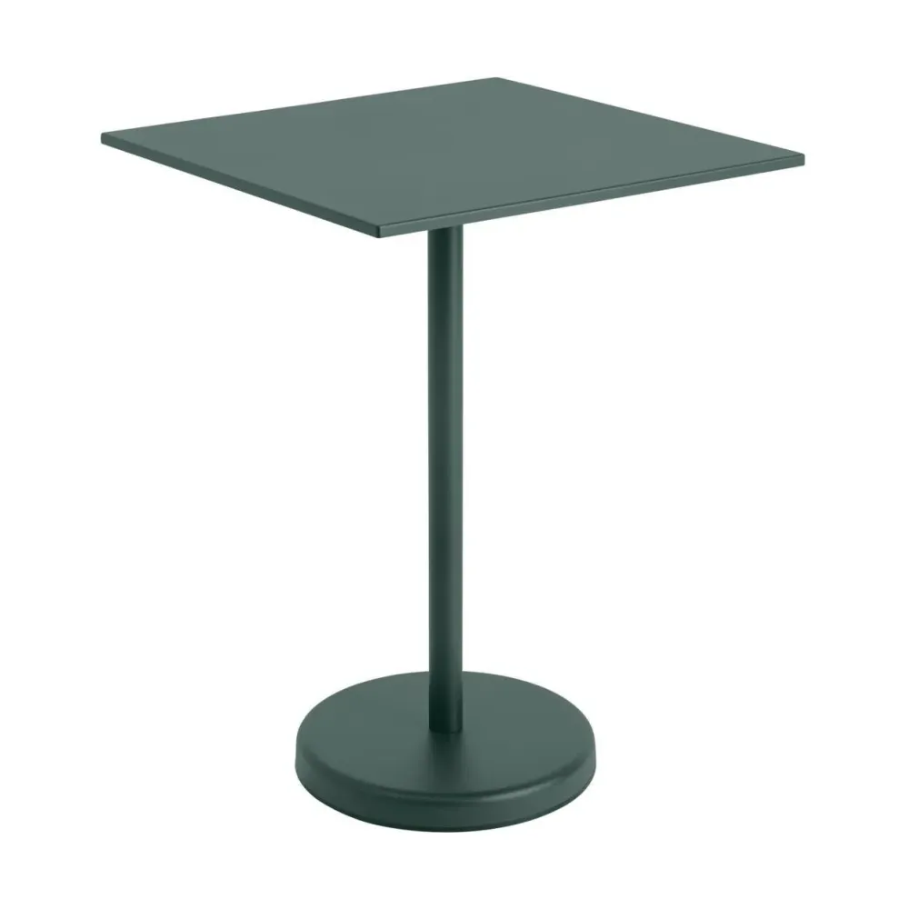 Muuto Linear Steel tuintafel bar vierkant H95 Dark Green