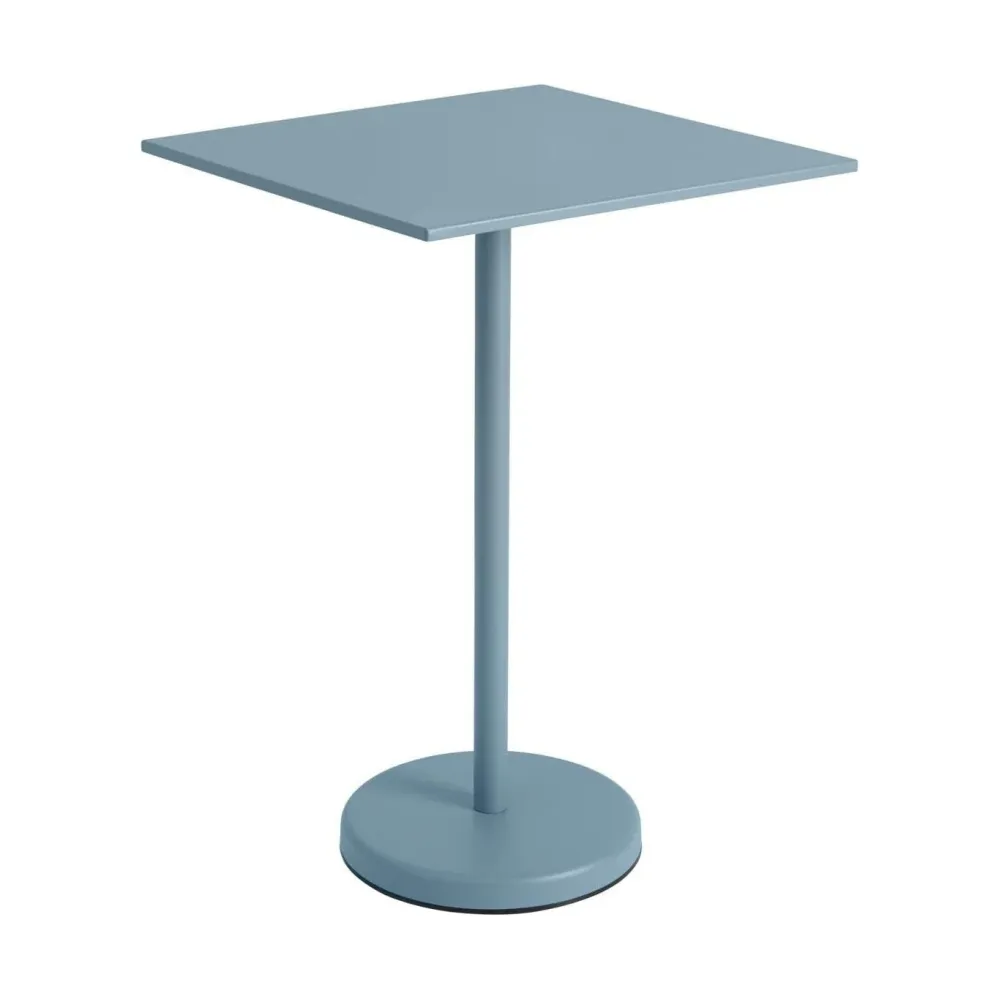Muuto Linear Steel tuintafel bar vierkant H105 Pale Blue