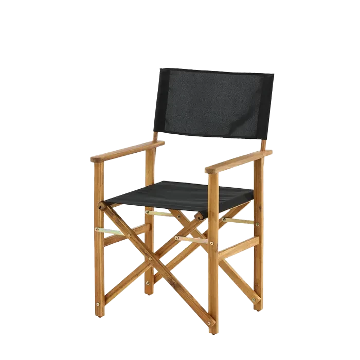 Nest outdoor Alba inklapbare houten tuinstoel zwart - met armleuningen