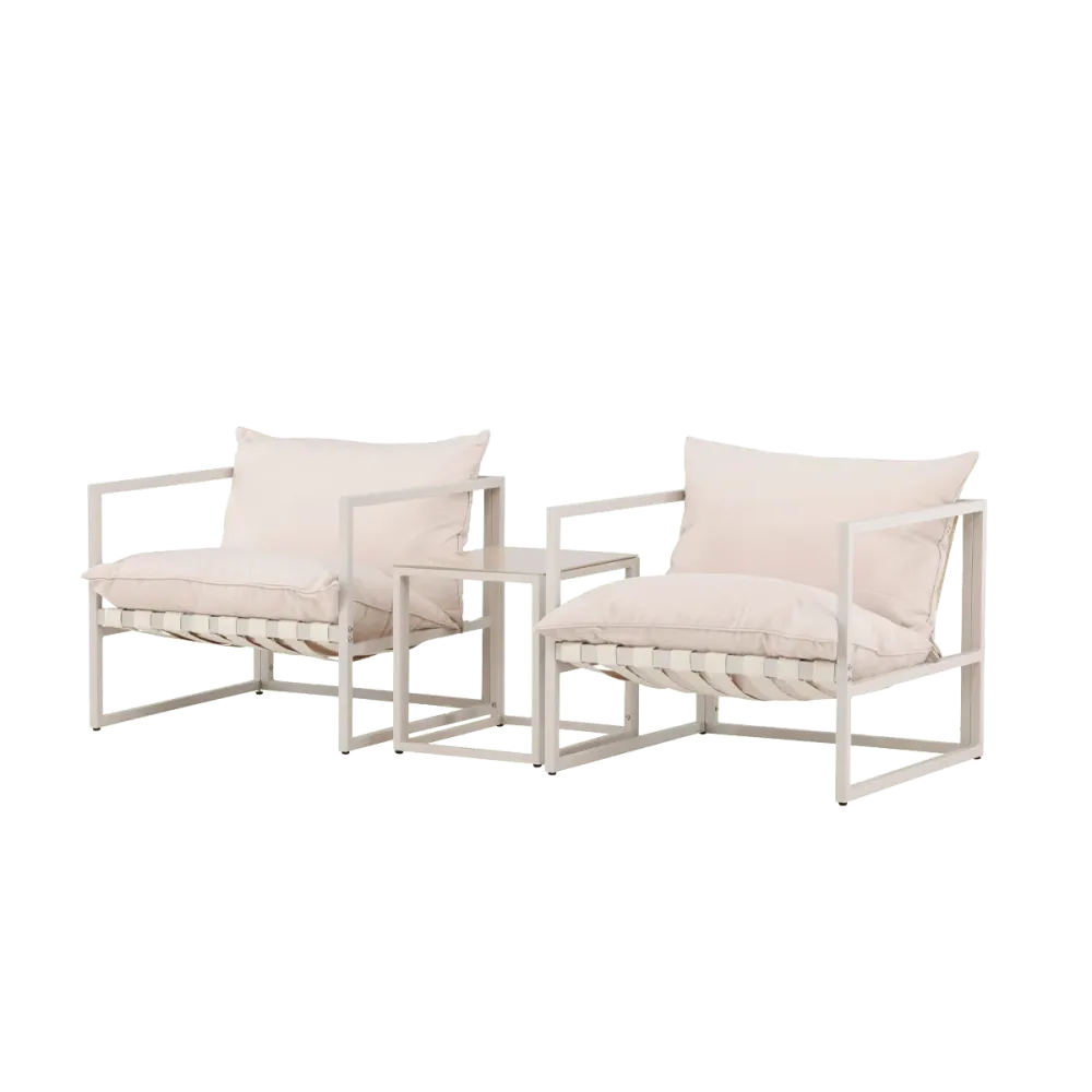 Nest outdoor Ebba Loungeset 3 Delig Met Zitkussens - Beige