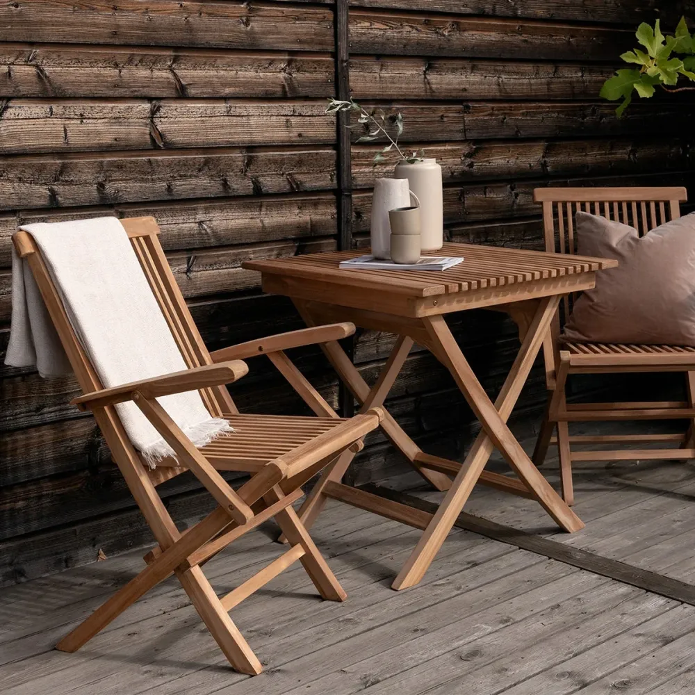 Nest outdoor Joan Inklapbare Houten Tuintafel Naturel - 70 x 70 cm