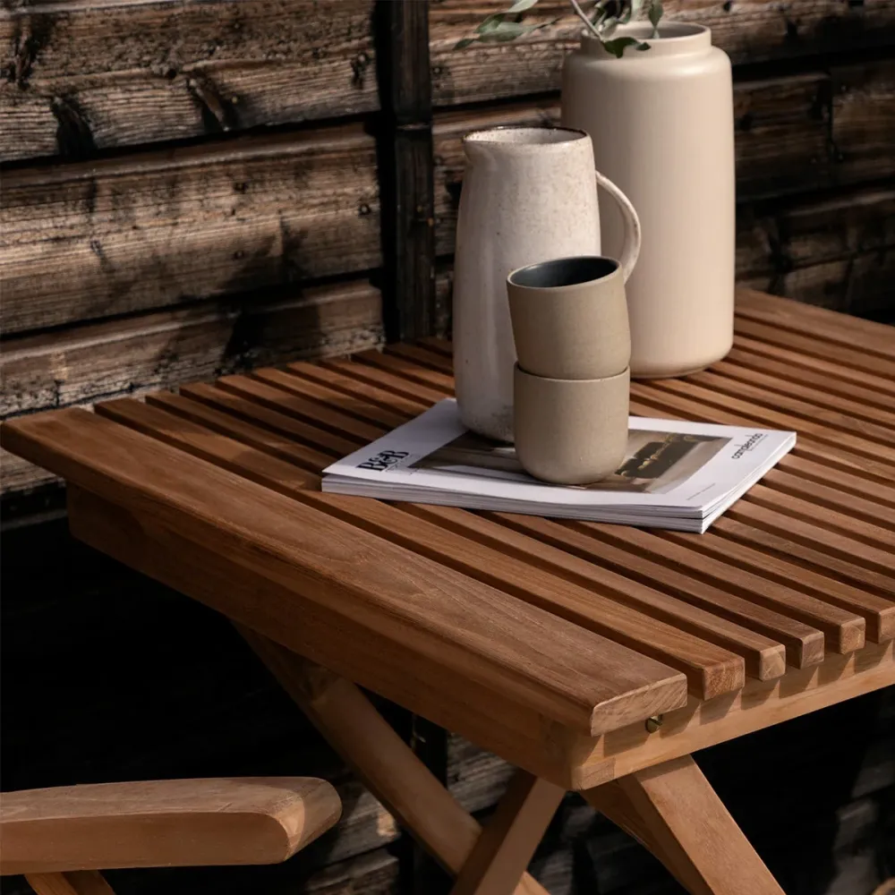 Nest outdoor Joan Inklapbare Houten Tuintafel Naturel - 70 x 70 cm