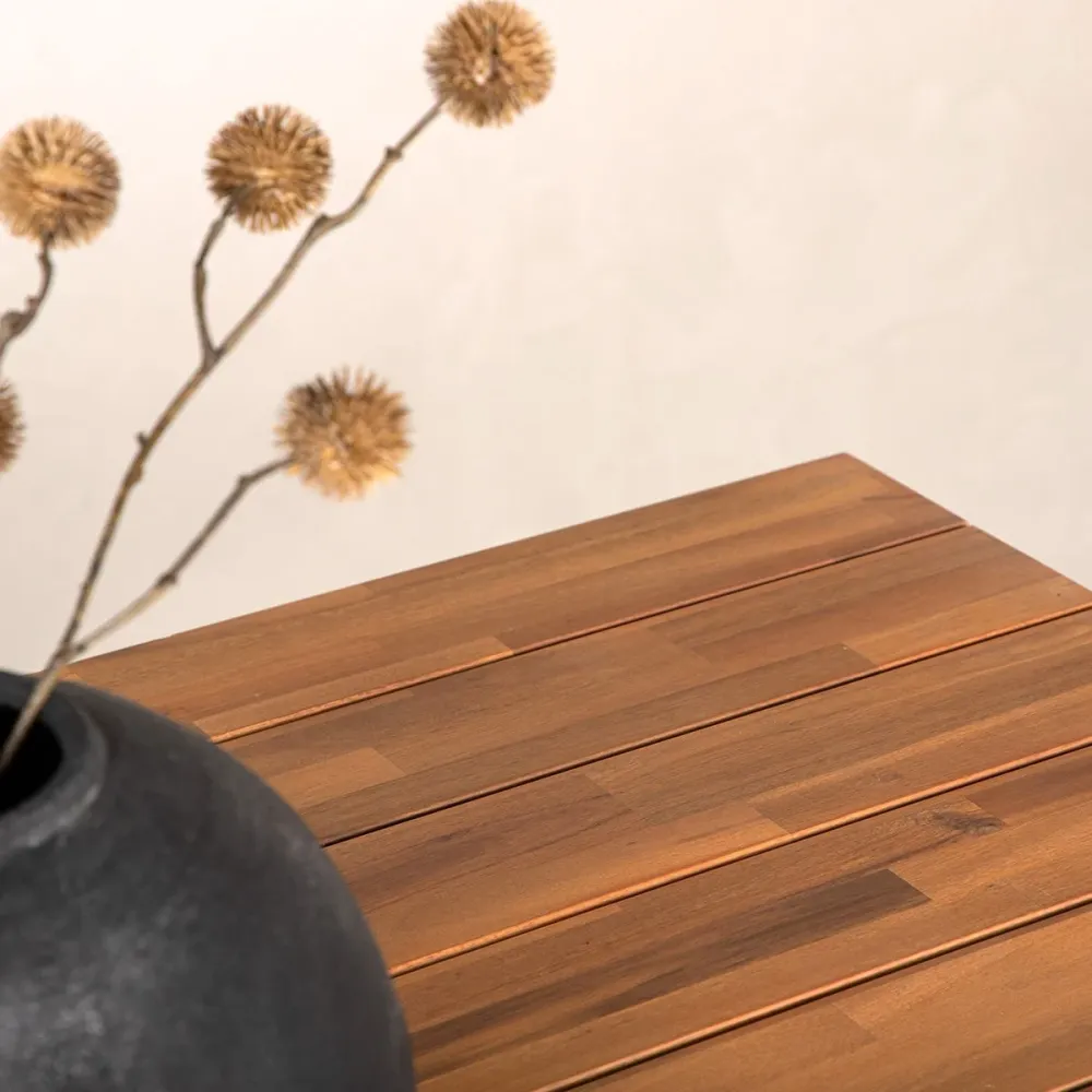 Nest outdoor Josua Tuintafel Zwart - Met Houten Blad - 200 x 100 cm
