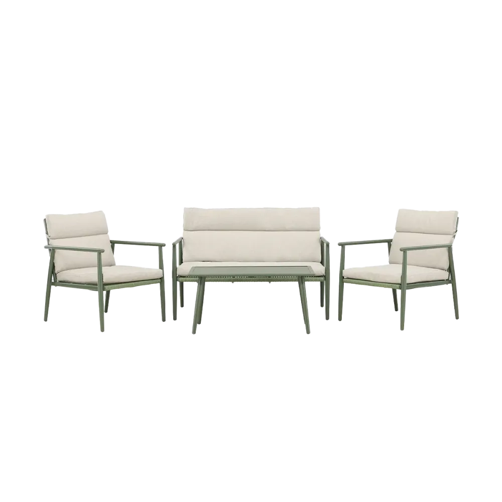 Nest outdoor Margret Tuin Loungeset Groen - Met Zitkussens