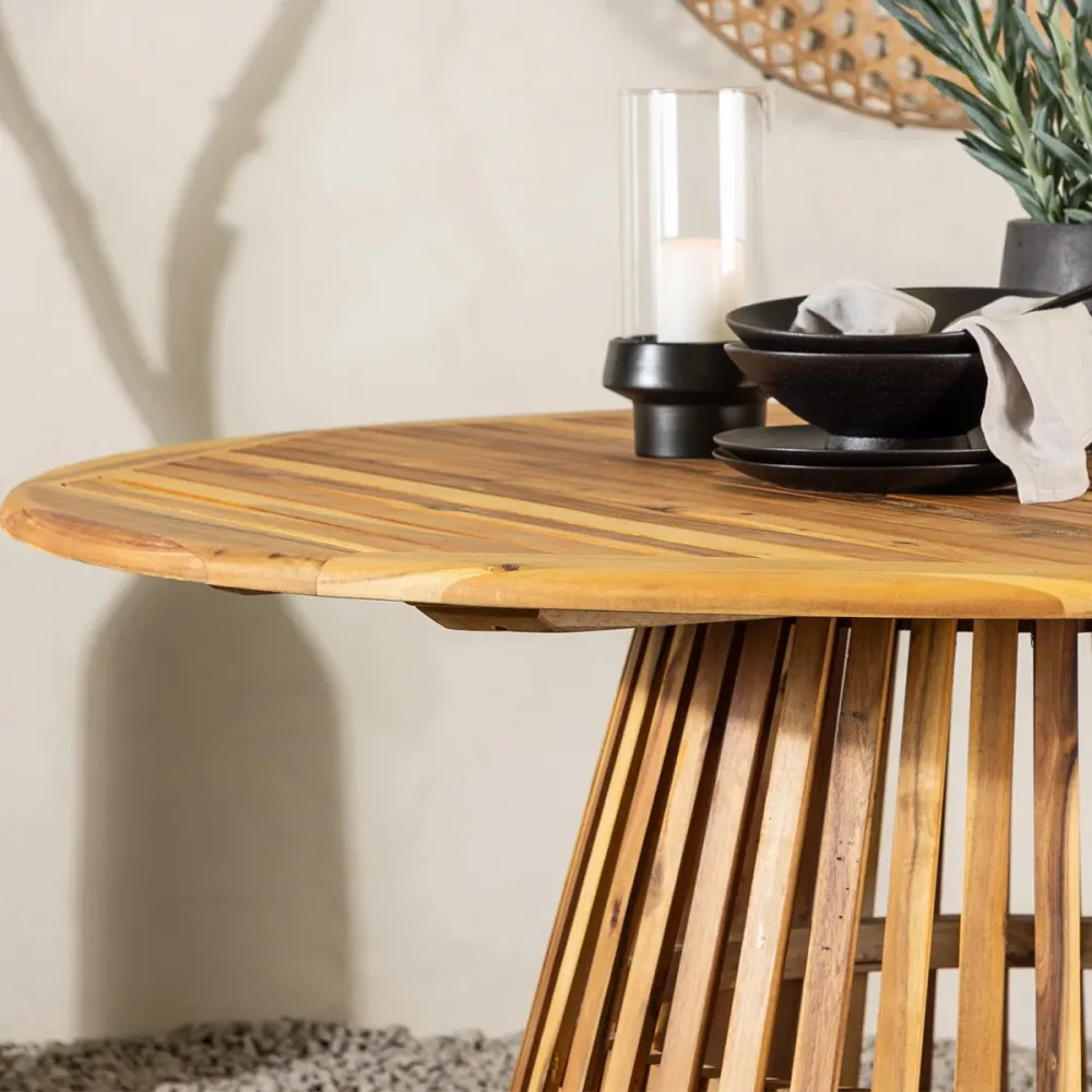 Nest outdoor Tobias Ronde Houten Tuintafel Naturel - Ø 150 cm