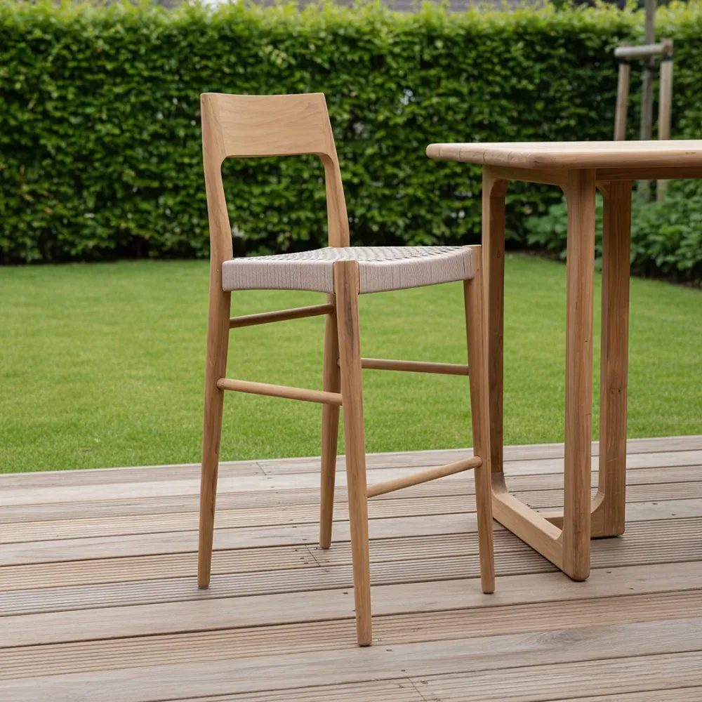 Freya teakhouten barstoel - Tuinstoel Raw Materials