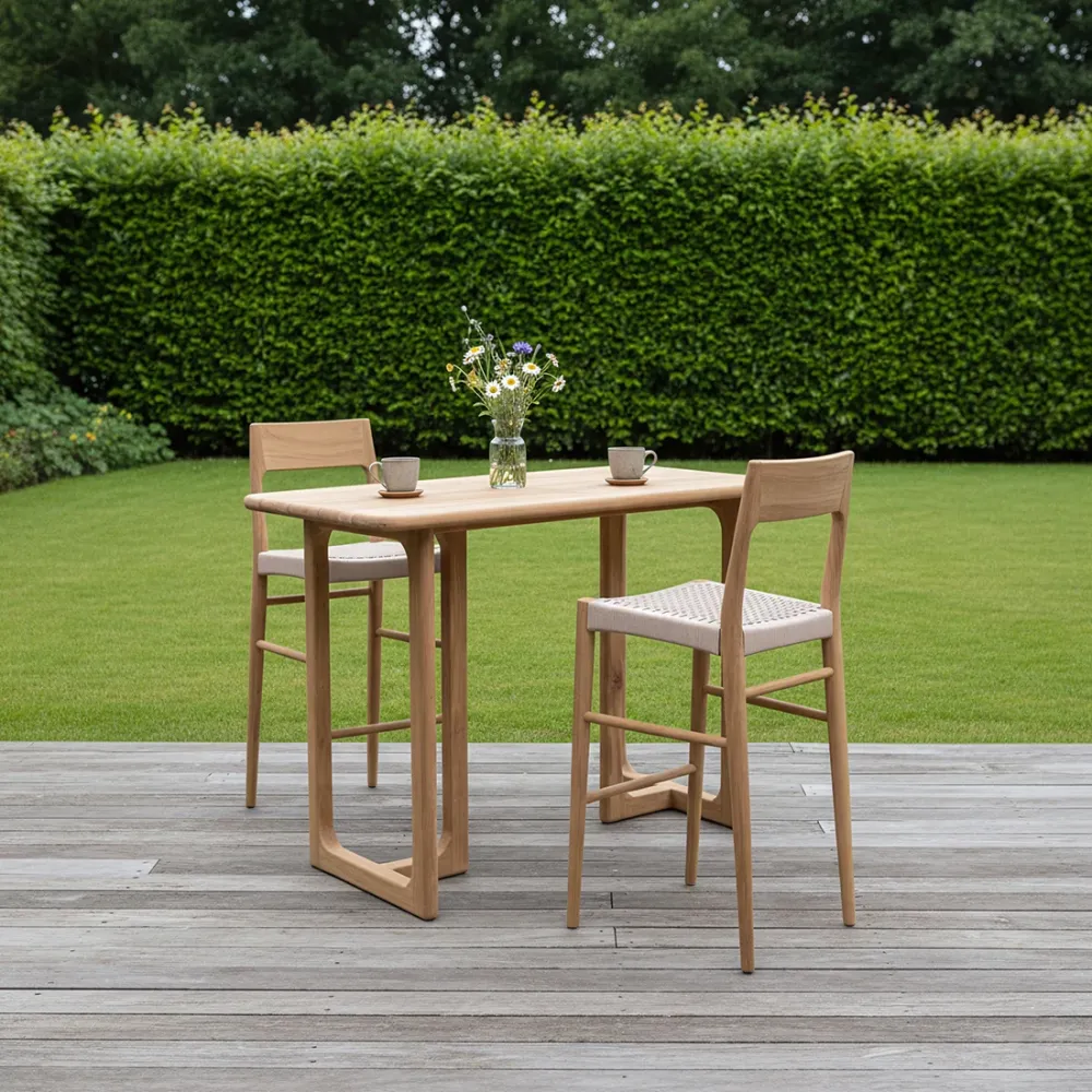 Freya teakhouten barstoel - Tuinstoel Raw Materials