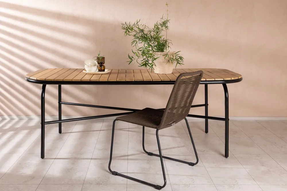 Rebellenclub Rechthoekige Tuintafel Aspen - 200 x 90cm - Naturel Hout