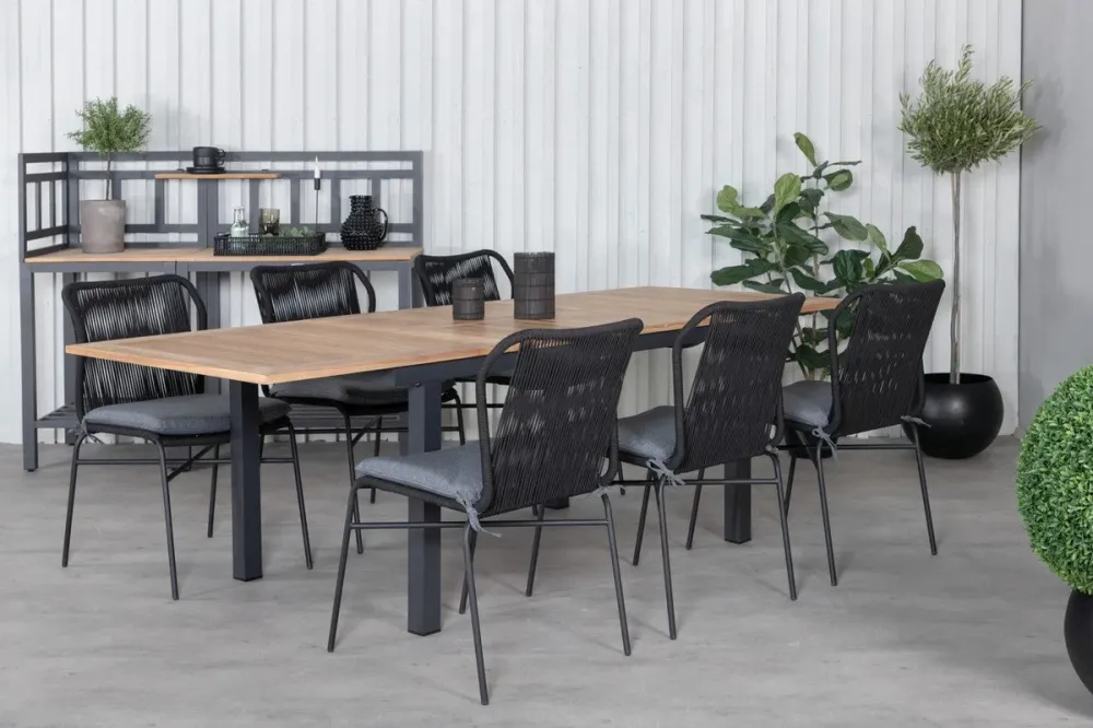 Rebellenclub Rechthoekige Tuintafel Castor - 152 x 90Ê cm - Zwart