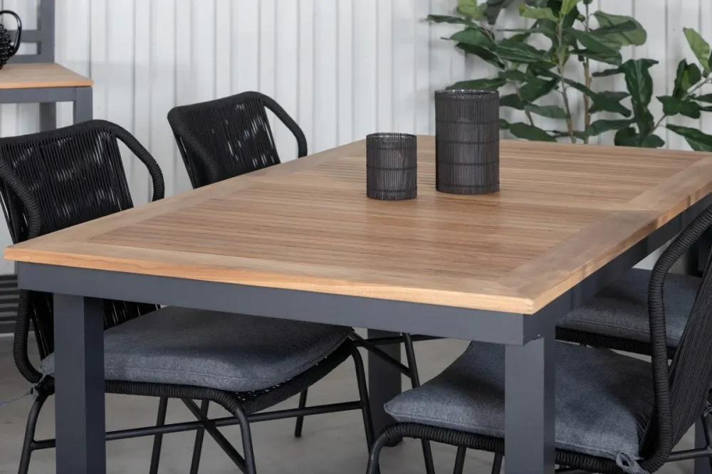 Rebellenclub Rechthoekige Tuintafel Castor - 152 x 90Ê cm - Zwart