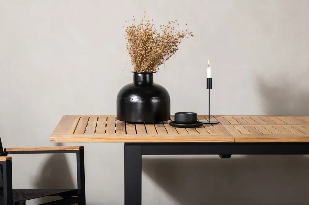 Rebellenclub Rechthoekige Tuintafel Castor - 152 x 90Ê cm - Zwart