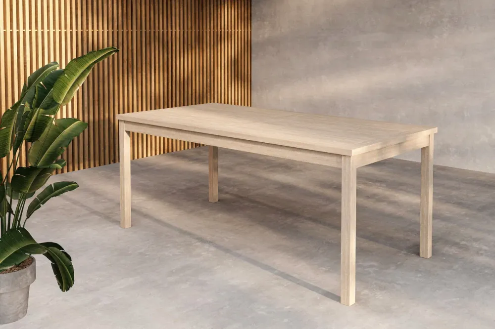 Rebellenclub Rechthoekige Tuintafel Crema - 180 x 90 cm - Whitewash