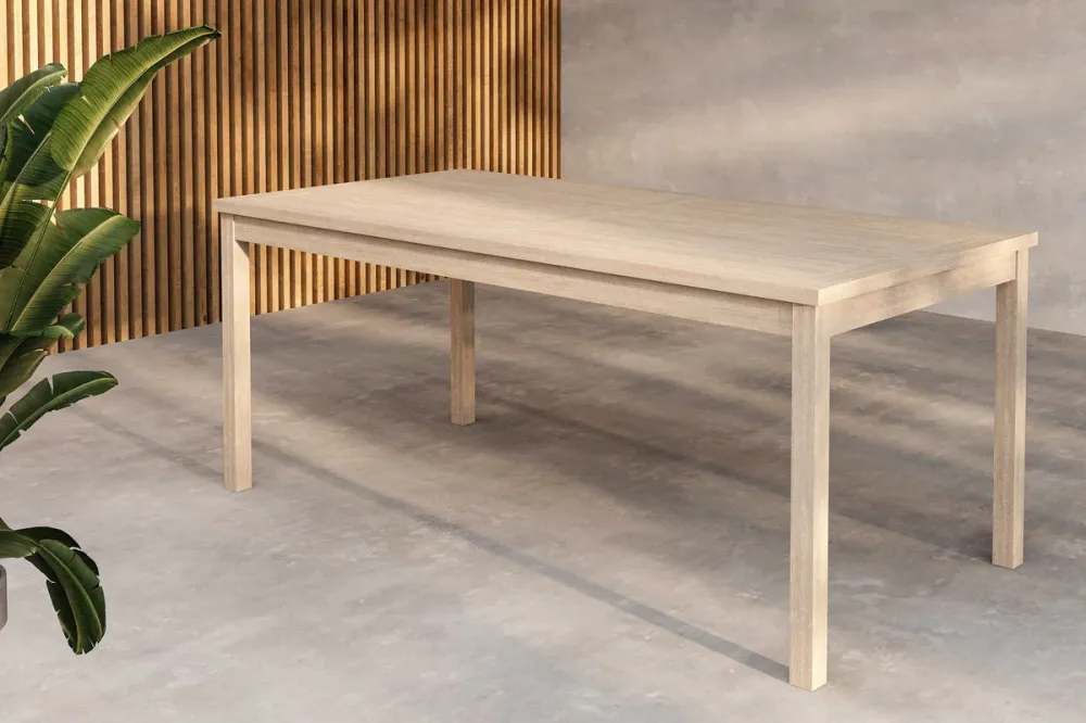 Rebellenclub Rechthoekige Tuintafel Crema - 180 x 90 cm - Whitewash