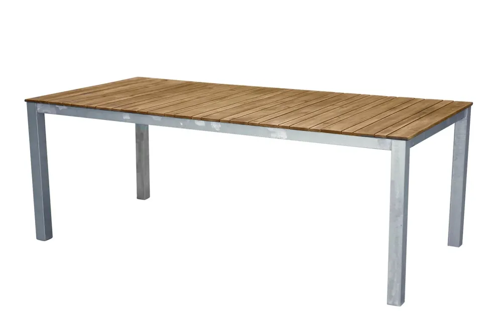 Rebellenclub Rechthoekige Tuintafel Eski - 200 x 100cm - Naturel Hout