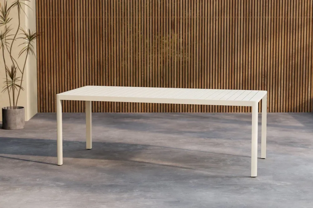 Rebellenclub Rechthoekige Tuintafel Minosa - 200 x 90 cm - Beige
