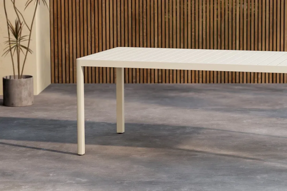 Rebellenclub Rechthoekige Tuintafel Minosa - 200 x 90 cm - Beige